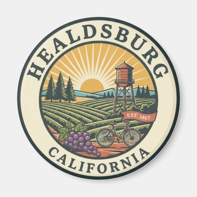 Healdsburg California Travel Magnet (Front)