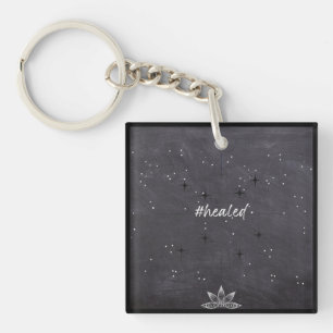 #healed Acrylic Square Key Ring