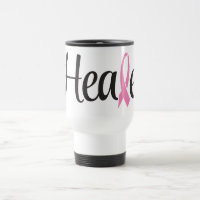Healed Breast Cancer Pink Ribbon Travel Coffee Mug