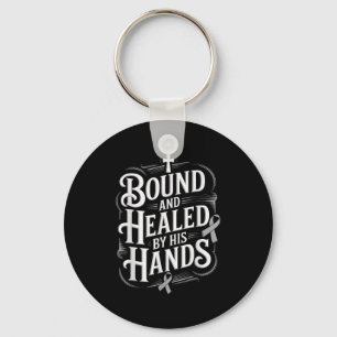 Healed By His Hands Diabetes Awareness Key Ring