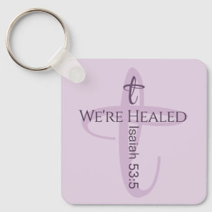 Healed by Jesus Bible Verse Christian Faith Key Ring