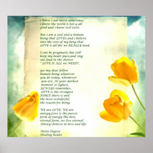 Healer Anita Fugoso's letter on vintage paper love Poster