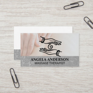 Healer Hands Logo Massaging Day Spa Business Card