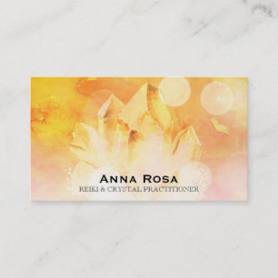 ~ Healer Massage Reiki Citrine Crystal Yoga Business Card