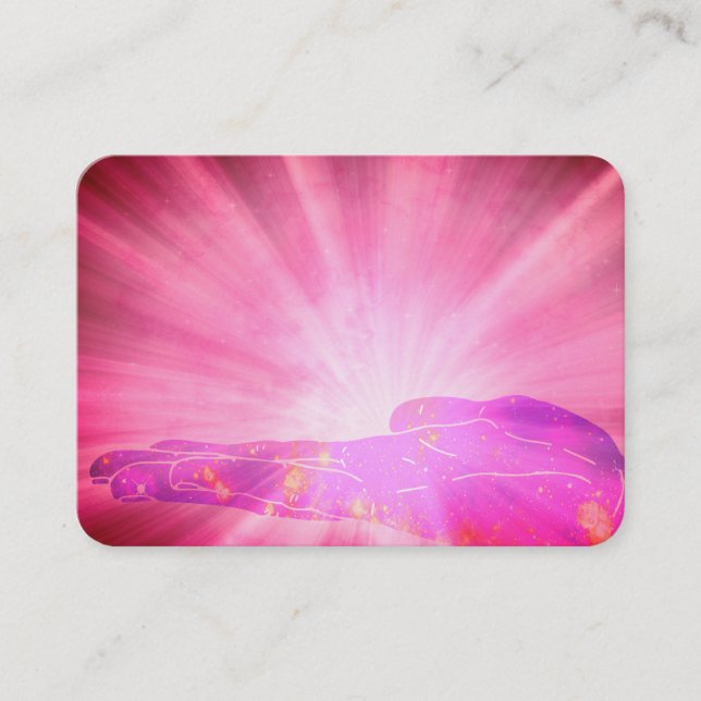 *~* Healer Pink Rays Healing Hand Lightworker Business Card (Front)