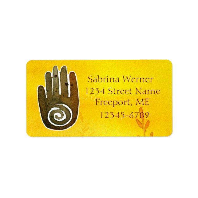 Healers Hands Native American Petroglyph Symbol Label (Front)