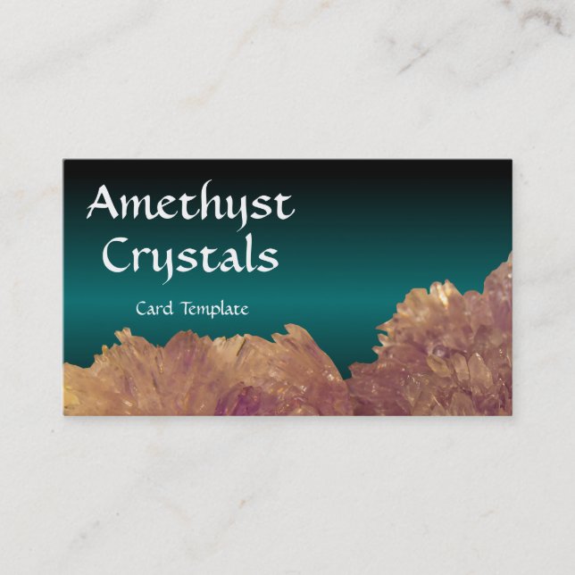 Healing Amethyst Crystals Business Card (Front)