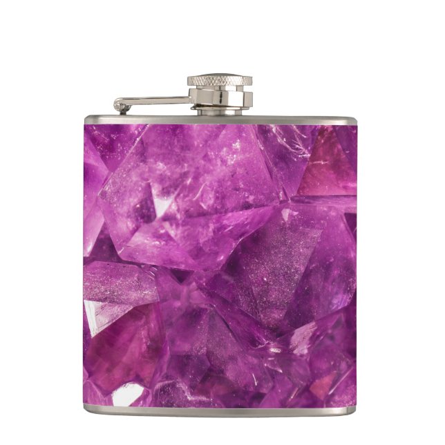 Healing Amethyst Gemstone Hip Flask (Front)