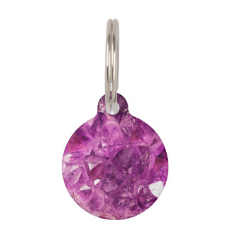 Healing Amethyst Gemstone Pet Tag