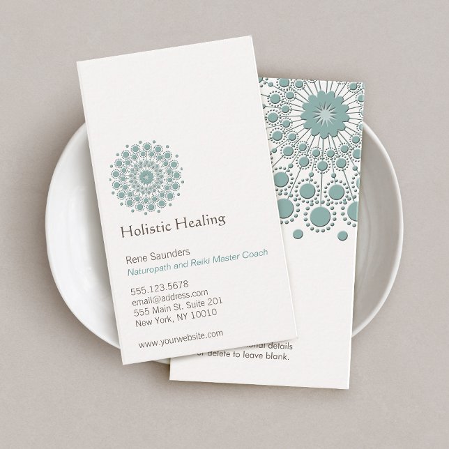 Healing Arts and Natural Healing Circle Logo Business Card (Creator Uploaded)