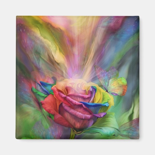 Healing Chakra Rose Art Magnet (Front)
