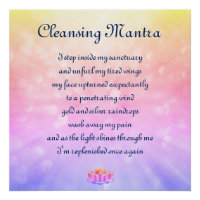 Healing, Cleansing Mantra Poem Art design