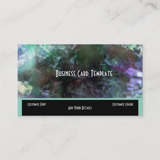 Healing Crystal Colours Teal Amethyst Business Card (Front)