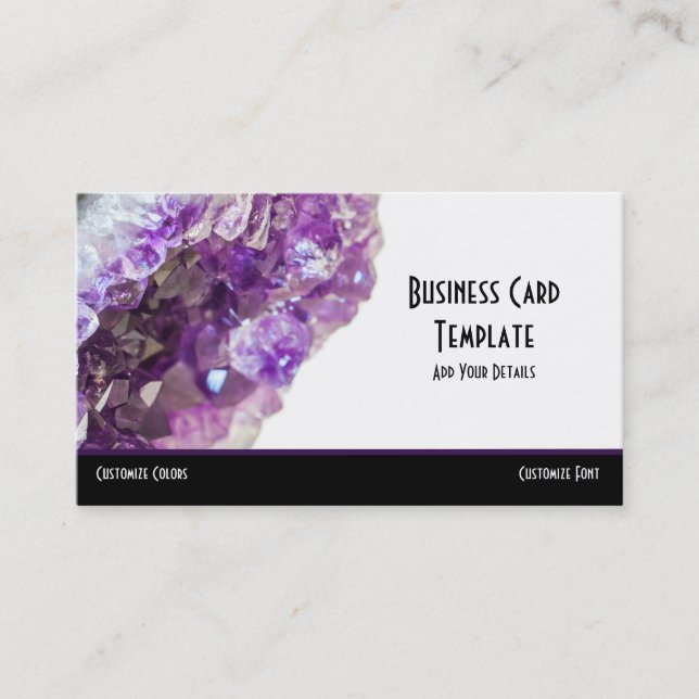 Healing Crystals Amethyst Business Card (Front)
