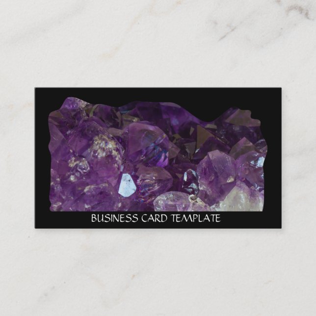 Healing Crystals Amethyst Business Card (Front)