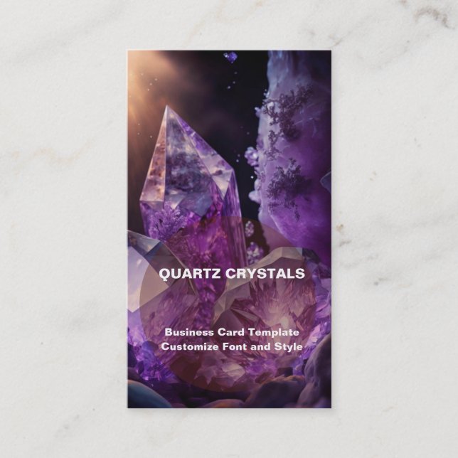 Healing Crystals - Crystal Amethyst  Business Card (Front)