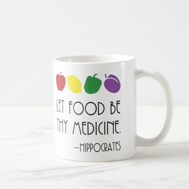 Healing Food Hippocrates Quote Coffee Mug (Right)