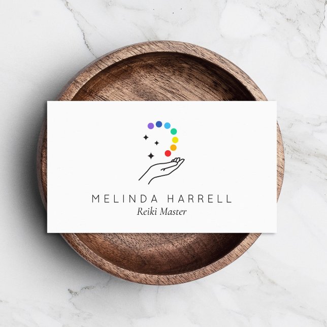 Healing Hand Logo Reiki, Healer, Wellness Business Card (Creator Uploaded)