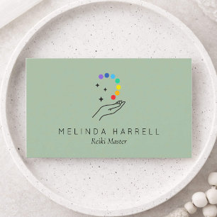 Healing Hand Logo Reiki, Healer, Wellness Sage  Business Card