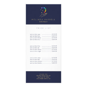 Healing Hand Logo Reiki, Massage Therapy Dark Blue Rack Card