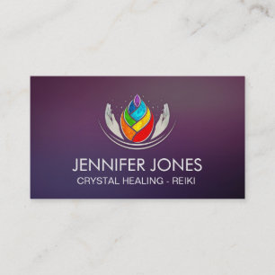Healing Hands - Chakras - Lotus Petal Business Car Card
