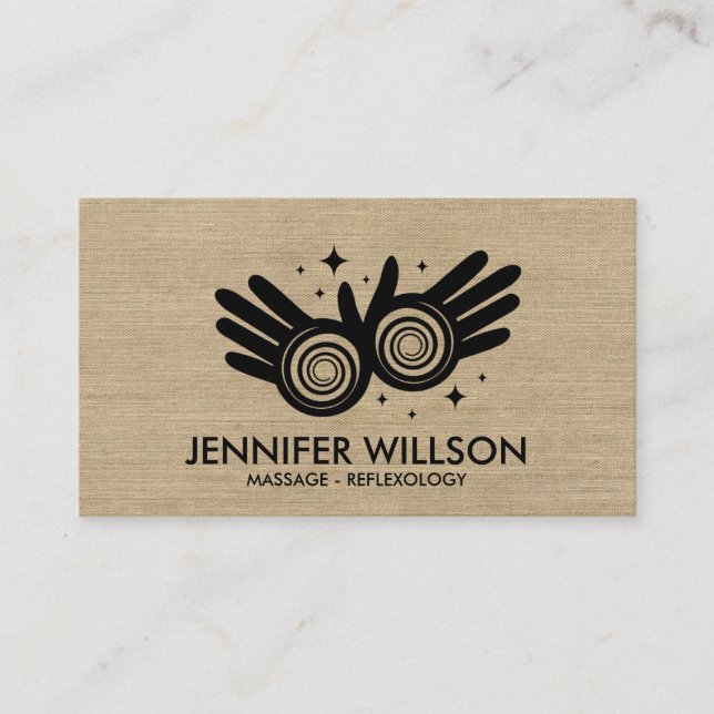 Healing Hands Energy Spiral Appointment Business Card (Front)