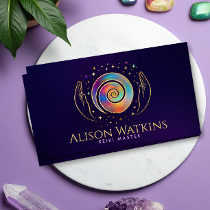 Healing Hands Energy Spiral Business Card