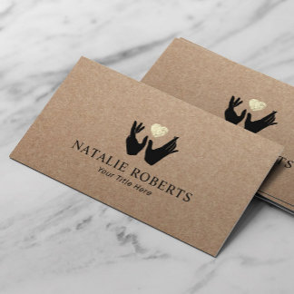 Healing Hands & Heart Massage Therapy Rustic Kraft Business Card