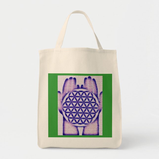 Healing Hands Holding Flower of Life. Tote Bag (Front)