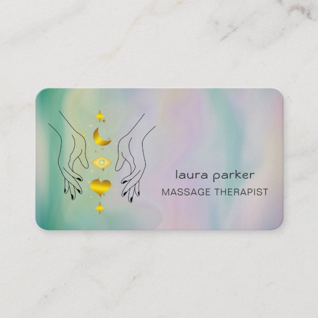 Healing Hands Massage Thearapist Holistic Fitness Business Card (Front)