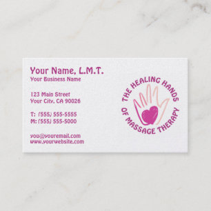 Healing Hands Massage Therapy Business Cards