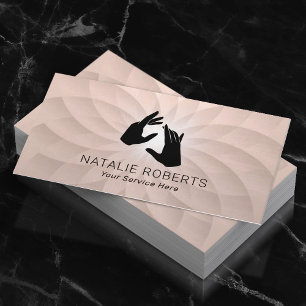 Healing Hands Rose Gold Spiral Massage Spa Salon Business Card