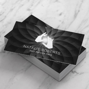 Healing Hands SPA Black Spiral Massage Therapy Business Card