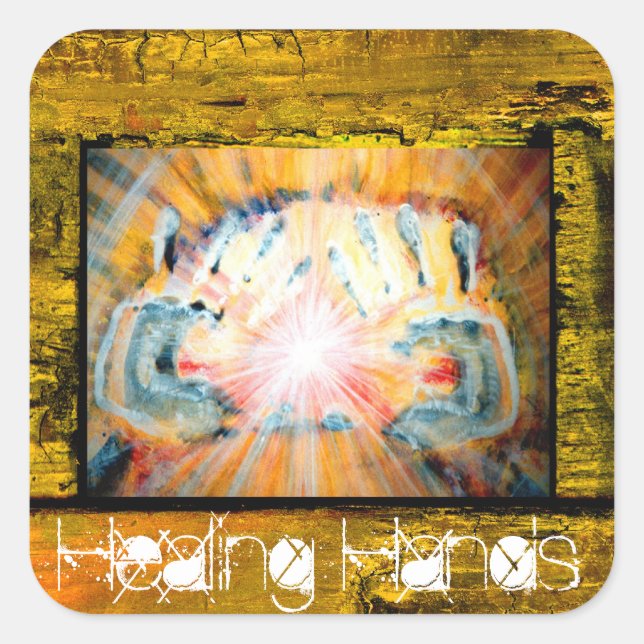 Healing Hands Square Sticker (Front)