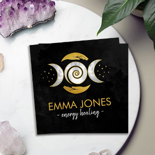 Healing Hands- Triple moon Square Business Card