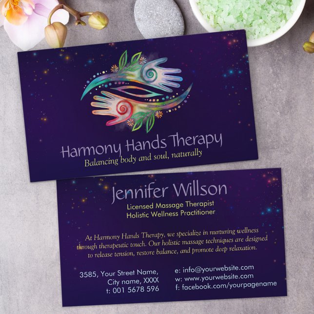 Healing Hands Watercolor Art Business Card (Creator Uploaded)