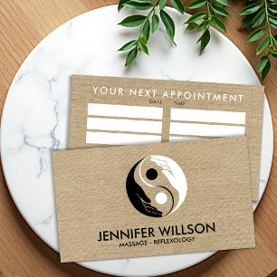 Healing Hands Yin Yang symbol Appointment Business Card