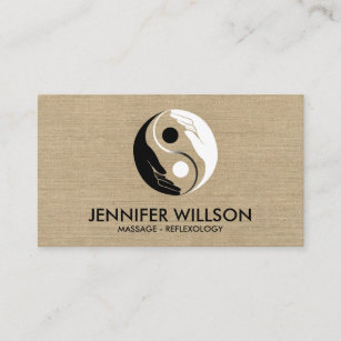 Healing Hands Yin Yang symbol Appointment  Business Card