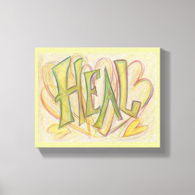 Healing Heart Word Art Painting Wrapped Canvas Art (Front)