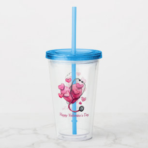 Healing Hearts Valentine Design Acrylic Tumbler
