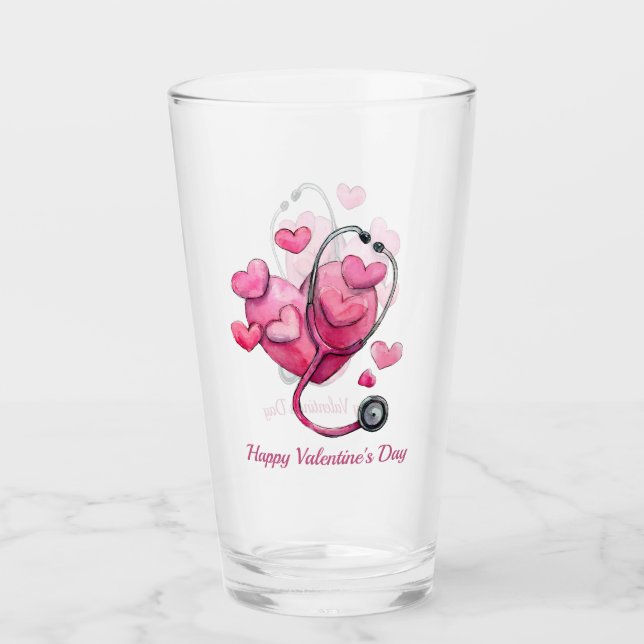 Healing Hearts Valentine Design Glass (Front)