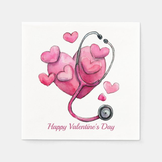 Healing Hearts Valentine Design Napkin (Front)