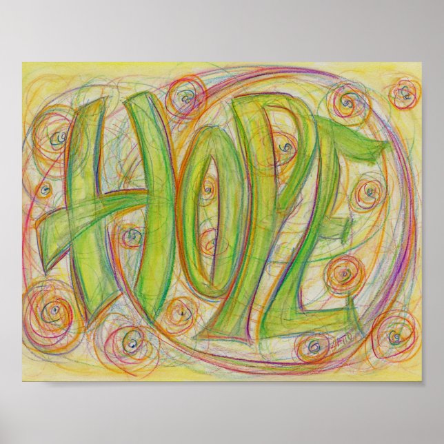 Healing Hope Word Art Inspirational Poster Print (Front)