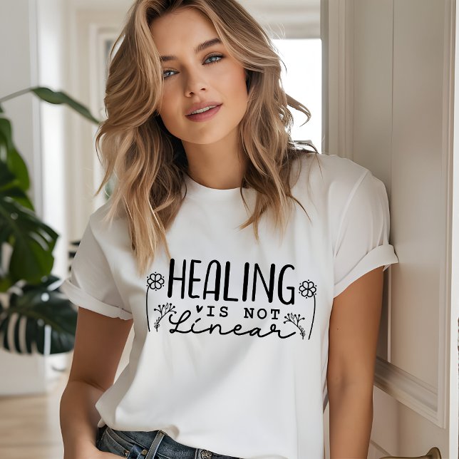Healing Is Not Linear Grief Sayings Quote Floral Tri-Blend Shirt (Creator Uploaded)