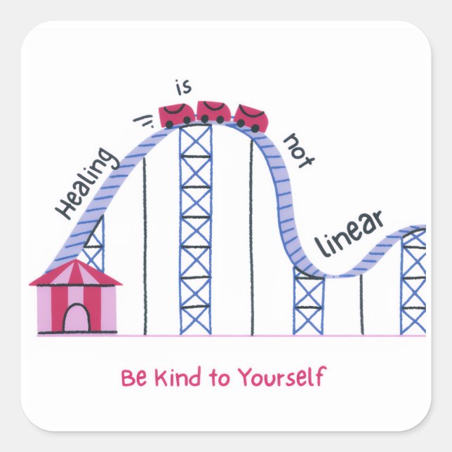'Healing Isn't Linear' Be Kind to Yourself Sticker (Front)