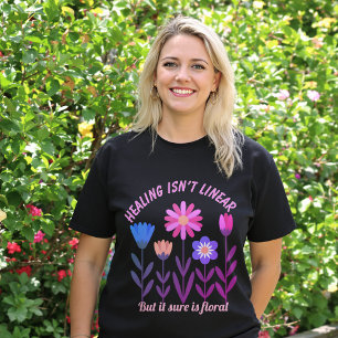 Healing Isn't Linear Floral Dark T-Shirt