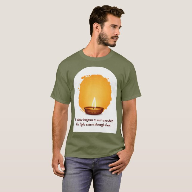 Healing Light Candle T‑Shirt | Inspirational Quote T-Shirt (Front Full)