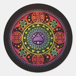 Healing Mandala Classic Round Sticker