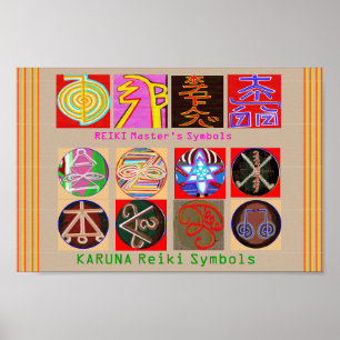 Healing Master's Symbols - Premium Paper Poster