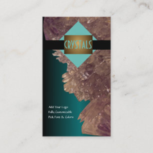 Healing Minerals Amethyst & Quartz Crystals Business Card